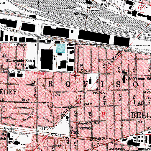 Topographic Map of Church of Christ, IL