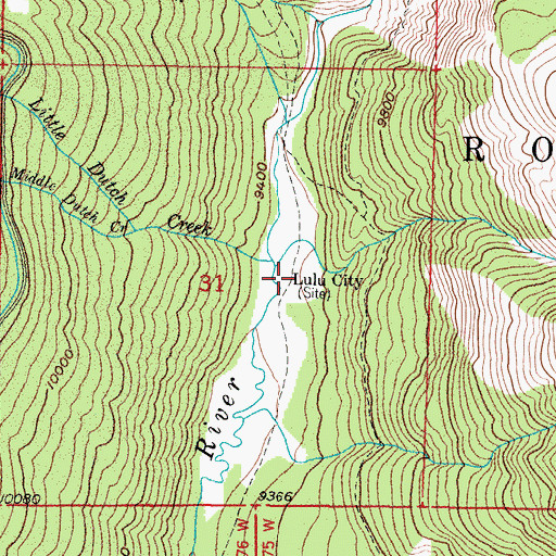Topographic Map of Lulu City (historical), CO