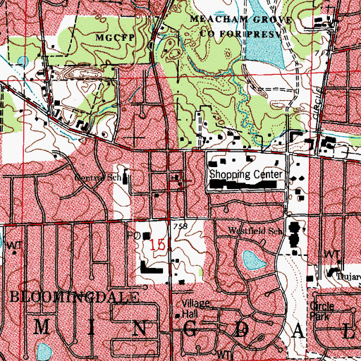 Topographic Map of Saint Paul Evangelical Church, IL