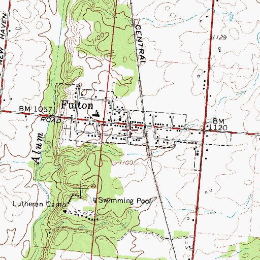 Topographic Map of Fulton Post Office, OH