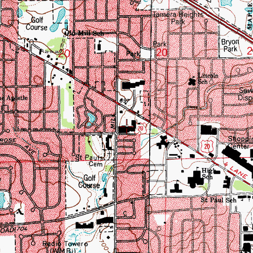 Topographic Map of Dominick's Shopping Center, IL