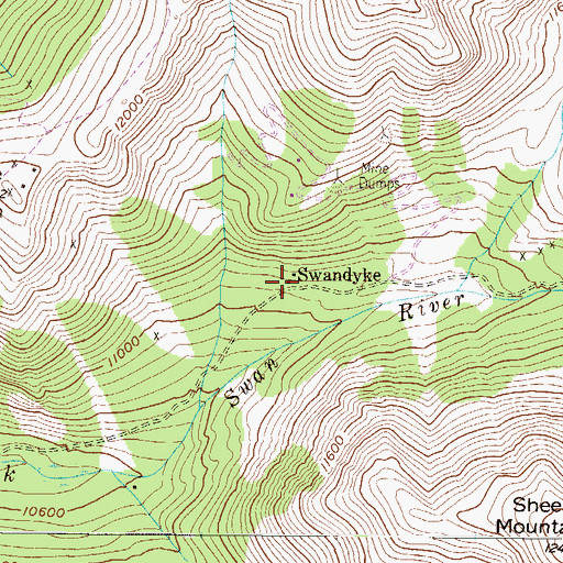 Topographic Map of Swandyke (historical), CO