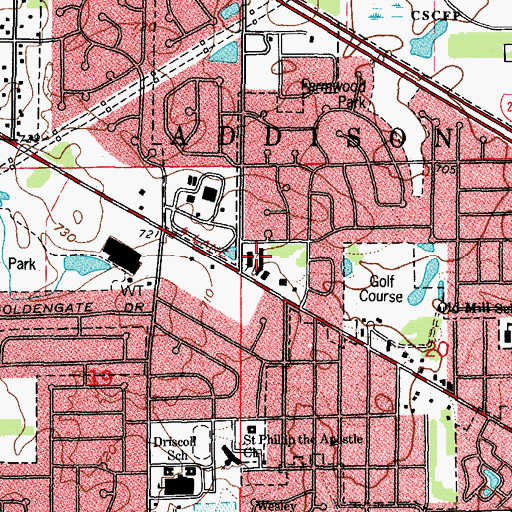 Topographic Map of Farmwood Plaza Shopping Center, IL