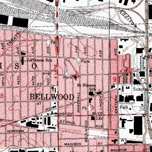 Topographic Map of Logos Evangelistic Church, IL