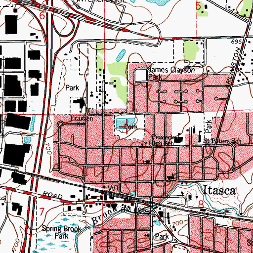 Topographic Map of Happy Acres Park, IL