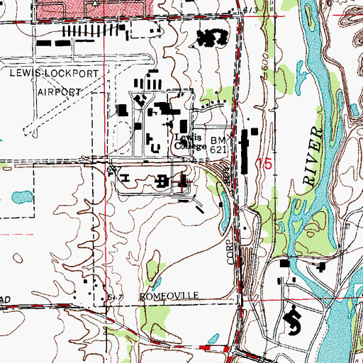 Topographic Map of Benilde Hall, IL