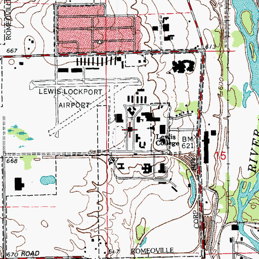 Topographic Map of Neil Carey Arena, IL