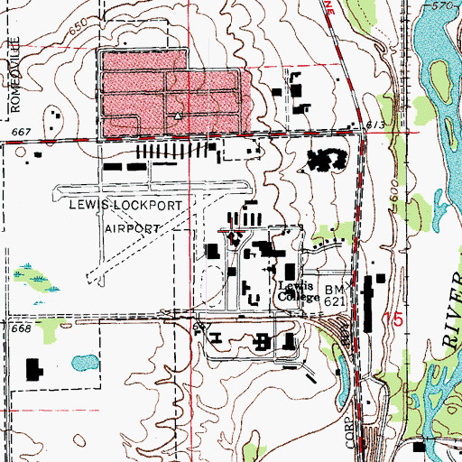 Topographic Map of Philip Lynch Theatre, IL