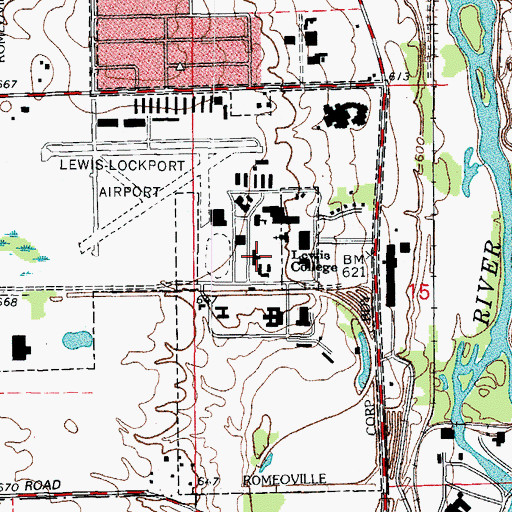 Topographic Map of Sheil Hall, IL
