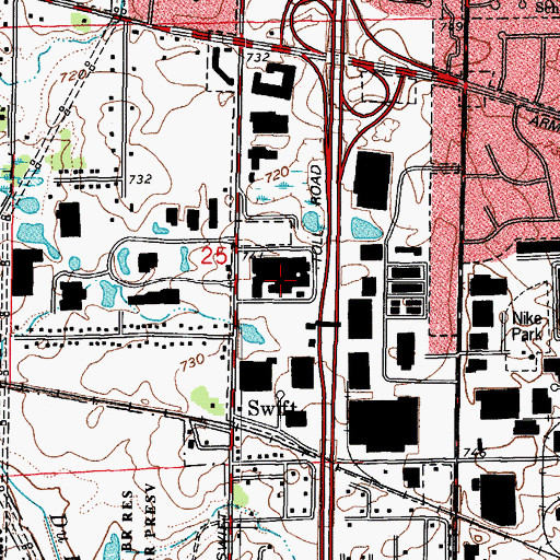 Topographic Map of Technology Center of DuPage, IL