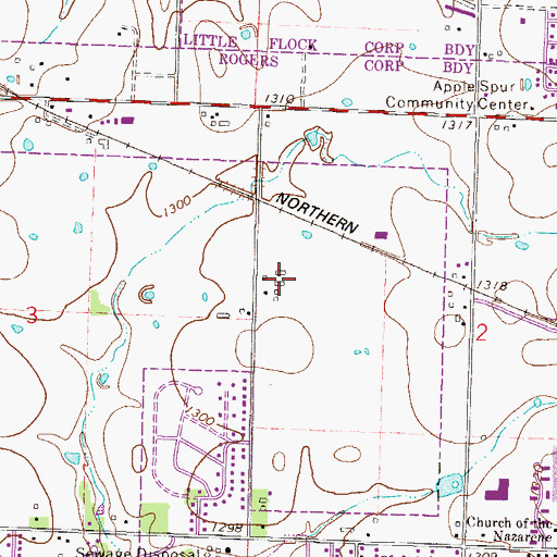 Topographic Map of Joe Mathias Elementary School, AR