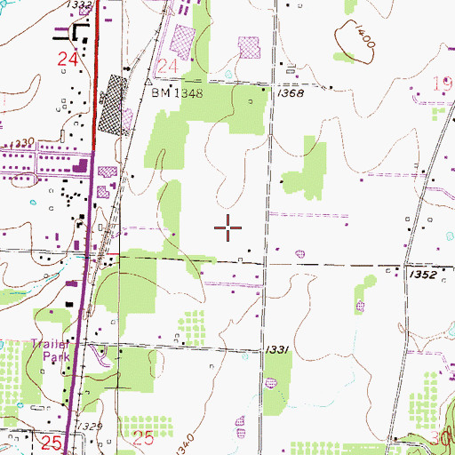 Topographic Map of Birch Kirksey Middle School, AR