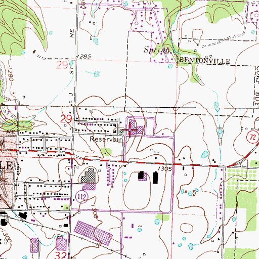 Topographic Map of Washington Junior High School, AR