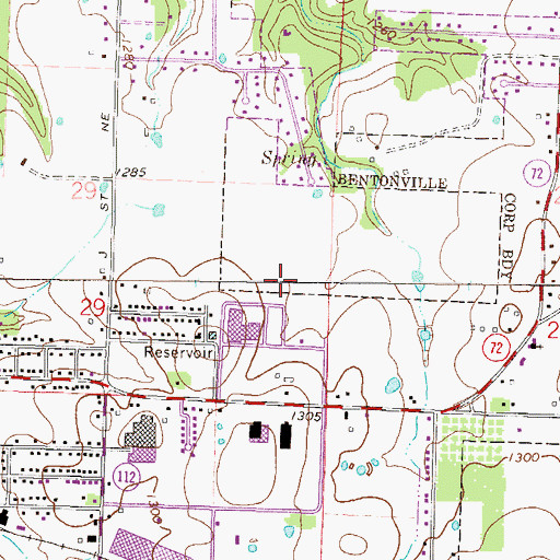 Topographic Map of Apple Glen Elementary School, AR