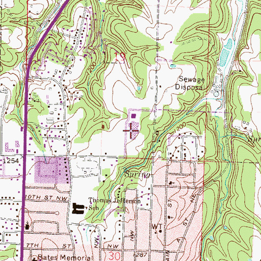 Topographic Map of Lincoln Junior High School, AR