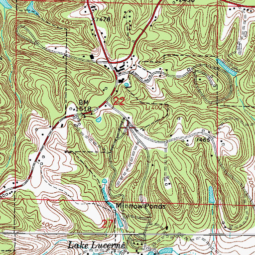 Topographic Map of Eureka Springs Middle School, AR