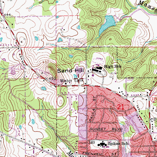 Topographic Map of M D Williams Middle School, AR