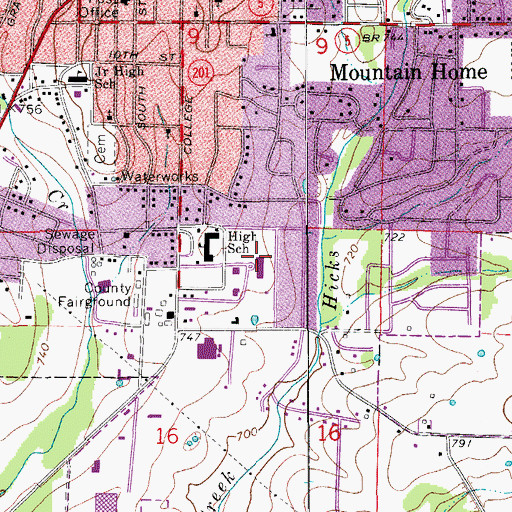 Topographic Map of Mountain Home Kindergarten School, AR