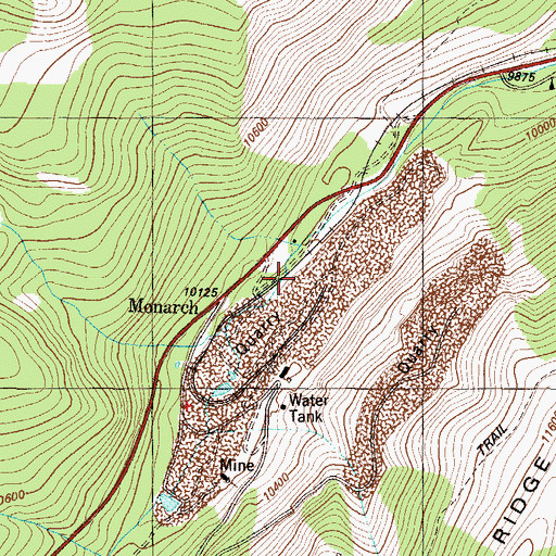 Topographic Map of Monarch (historical), CO
