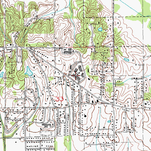 Topographic Map of Greene County Tech High School, AR