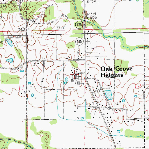 Topographic Map of Oak Grove Middle School, AR