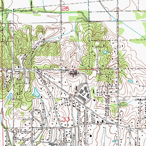 Topographic Map of Greene County Tech Intermediate School, AR