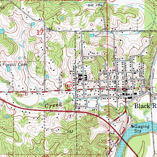 Topographic Map of Black Rock High School, AR