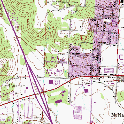 Topographic Map of Ramay Junior High School, AR