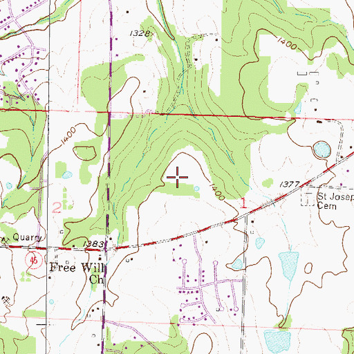 Topographic Map of Vandergriff Elementary School, AR