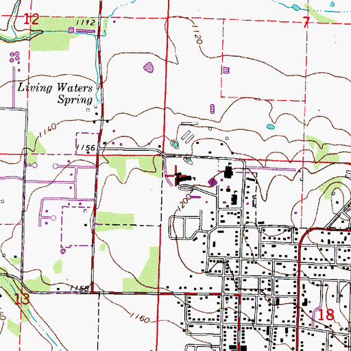 Topographic Map of Prairie Grove Upper Elementary School, AR