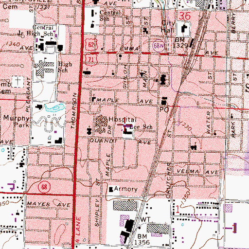 Topographic Map of Robert E Lee Elementary School, AR