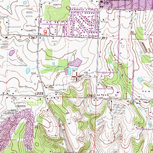 Topographic Map of Helen Tyson Middle School, AR