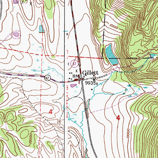 Topographic Map of Gillett (historical), CO