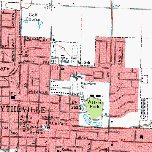 Topographic Map of Fairview Kindergarten Center School, AR