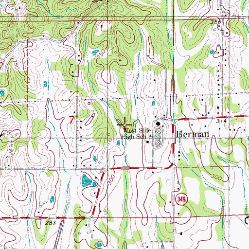 Topographic Map of Westside Middle School, AR
