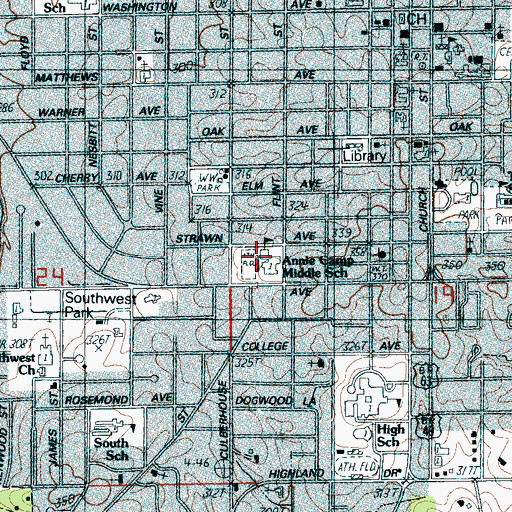 Topographic Map of KINDERGARTEN CENTER, AR