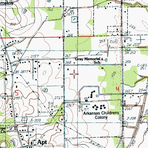 Topographic Map of Fox Meadow Elementary School, AR