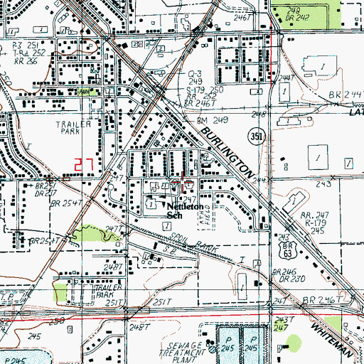 Topographic Map of Nettleton Junior High School, AR