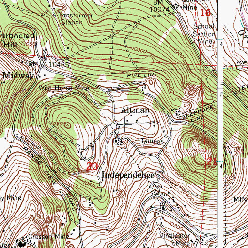 Topographic Map of Altman (historical), CO