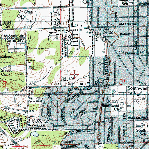 Topographic Map of Annie Camp Junior High School, AR
