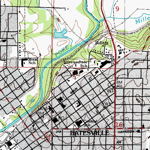 Topographic Map of Batesville Early Learning and Enrichment Center, AR