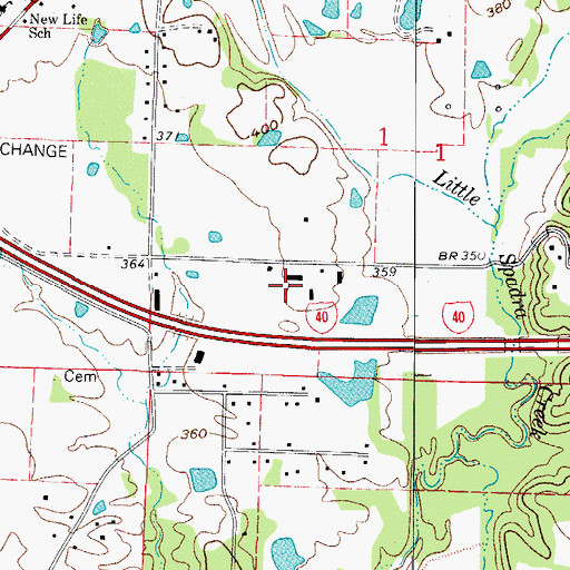 Topographic Map of Clarksville Primary School, AR
