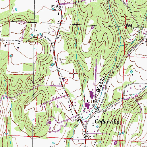 Topographic Map of Cedarville Middle School, AR