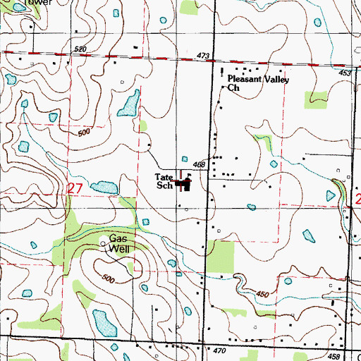 Topographic Map of James R Tate Elementary School, AR