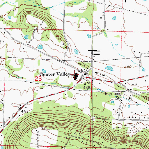 Topographic Map of Center Valley Elementary School, AR
