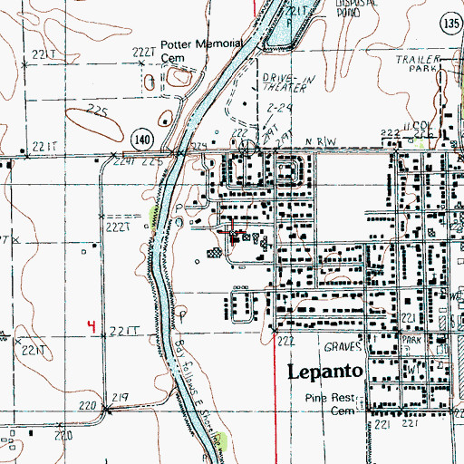 Topographic Map of Lepanto Elementary School, AR