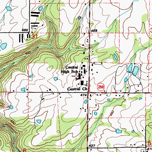 Topographic Map of White County Central Elementary School, AR