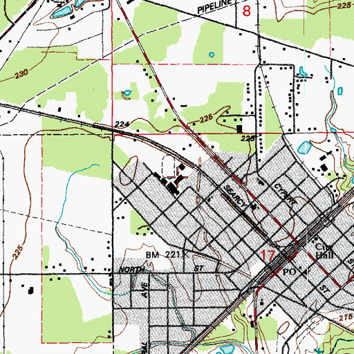Topographic Map of Kensett Middle School, AR
