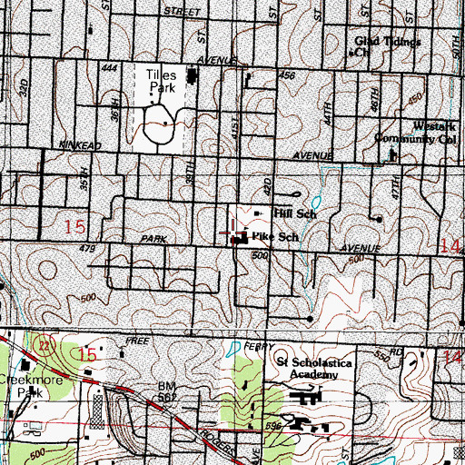 Topographic Map of Albert Pike Elementary School, AR