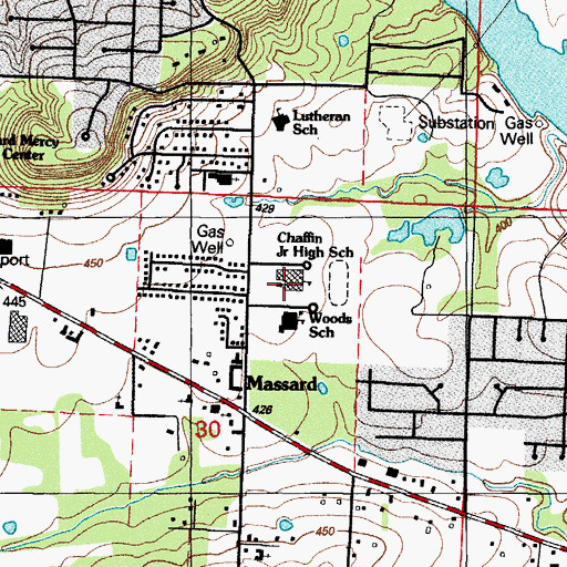 Topographic Map of L A Chaffin Junior High School, AR